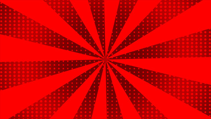 Modern comic style central concentrated rotating lines Red futuristic radial background