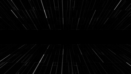 Modern flashing white particles futuristic on dark black background