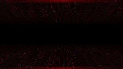 Modern flashing Red particles futuristic on dark black background