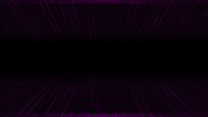 Modern flashing Pink particles futuristic on dark black background