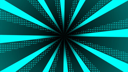  Modern comic style central concentrated rotating lines Cyan futuristic radial background © Chandresh