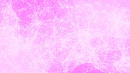Obraz premium Pink plexus Abstract digital connection moving dots and linesmesh,Technology background. Network of lines and dots background