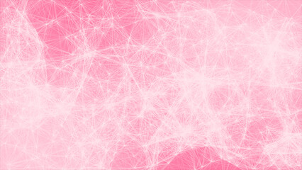 Magenta red plexus Abstract digital connection moving dots and linesmesh,Technology background. Network of lines and dots background