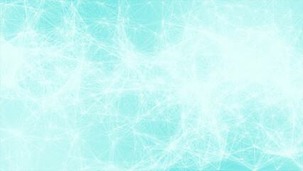 Cyan plexus Abstract digital connection moving dots and linesmesh,Technology background. Network of lines and dots background