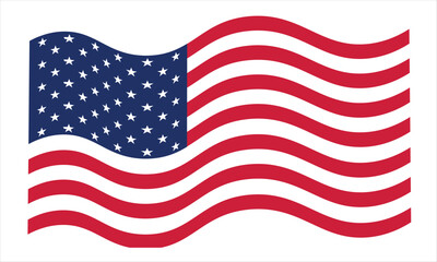 USA  Flag illustration, waving flag of america