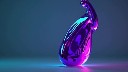 Metallic purple and teal liquid transforming dynamically, morphing across gradient background with fluid motion, creating mesmerizing abstract visual effect - Powered by Adobe