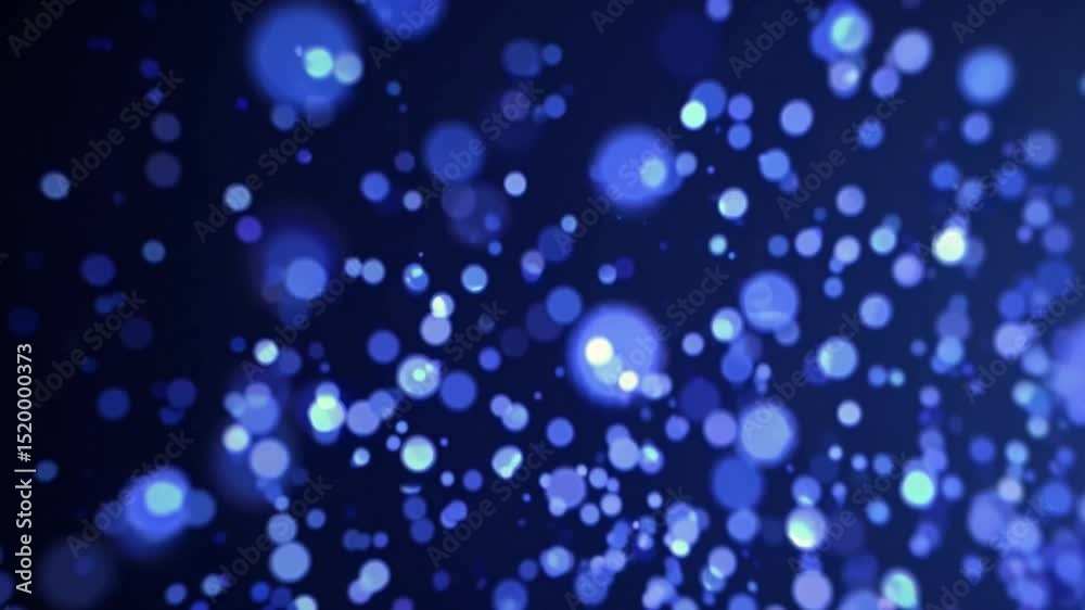 Poster defocused glittering particles floating gently against a dark blue background create an enchanting a