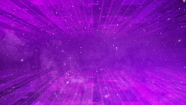 Abstract 3d technology futuristic concept background. Motion of digital data flow Purple color background