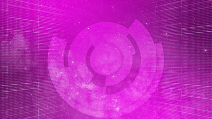 3d Abstract technology futuristic concept background. Rotating 3d circle concept Pink color...