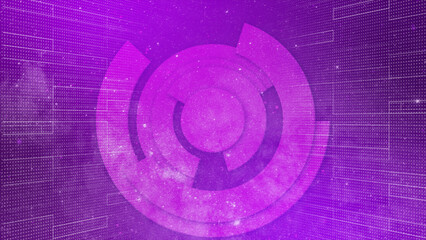 3d Abstract technology futuristic concept background. Rotating 3d circle concept Purple color background 