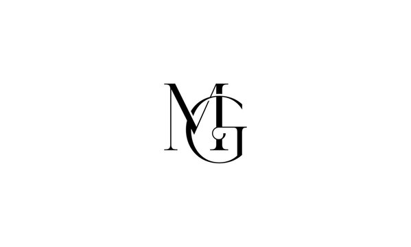 MG initial letters, monogram logo