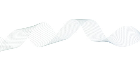 Fototapeta premium abstract Grey wave line background on white background.