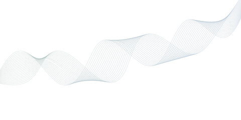 Fototapeta premium abstract Grey wave line background on white background.