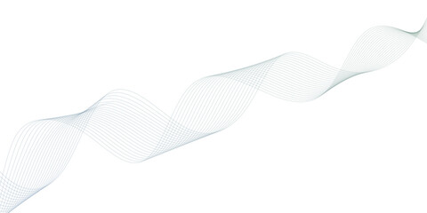 Fototapeta premium abstract Grey wave line background on white background.