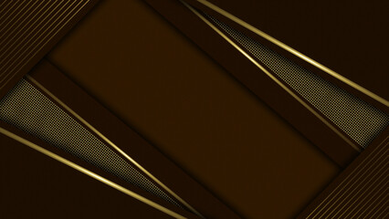 Simple and modern luxury golden lines Orange background, minimal background