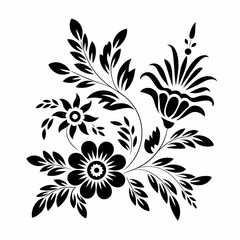black and white floral design