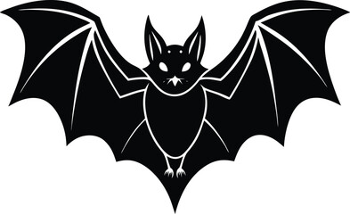Bat Vector Silhouette Art Icon Illustration
