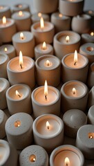 Collection of Lit Scented Candles for Cozy Indoor Ambiance
