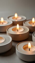 Close-up of Lit Scented Candles for Warm and Inviting Atmosphere
