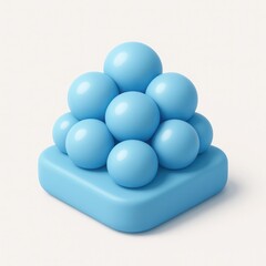 Blue 3D Rendered Balls on Square Base