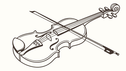 Obraz premium Violin illustration vector art drawing music instrument orchestra classical stringed musical instrument sketch art