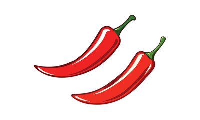 Vibrant Red Chili Pepper Vector Illustration