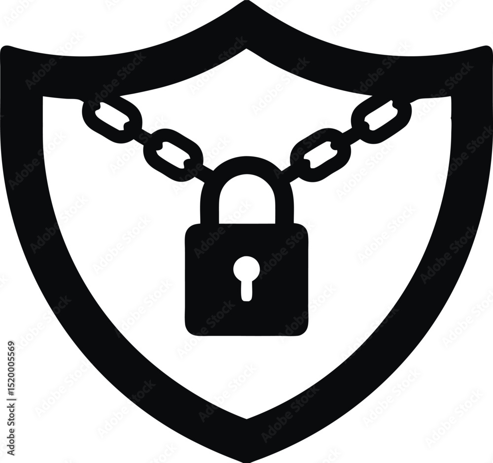 Poster A 3D padlock with a key showing security and protection as an icon for web or computer access