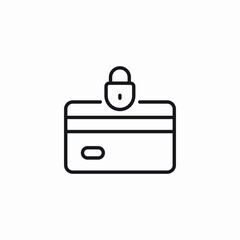 bank card lock icon sign vector