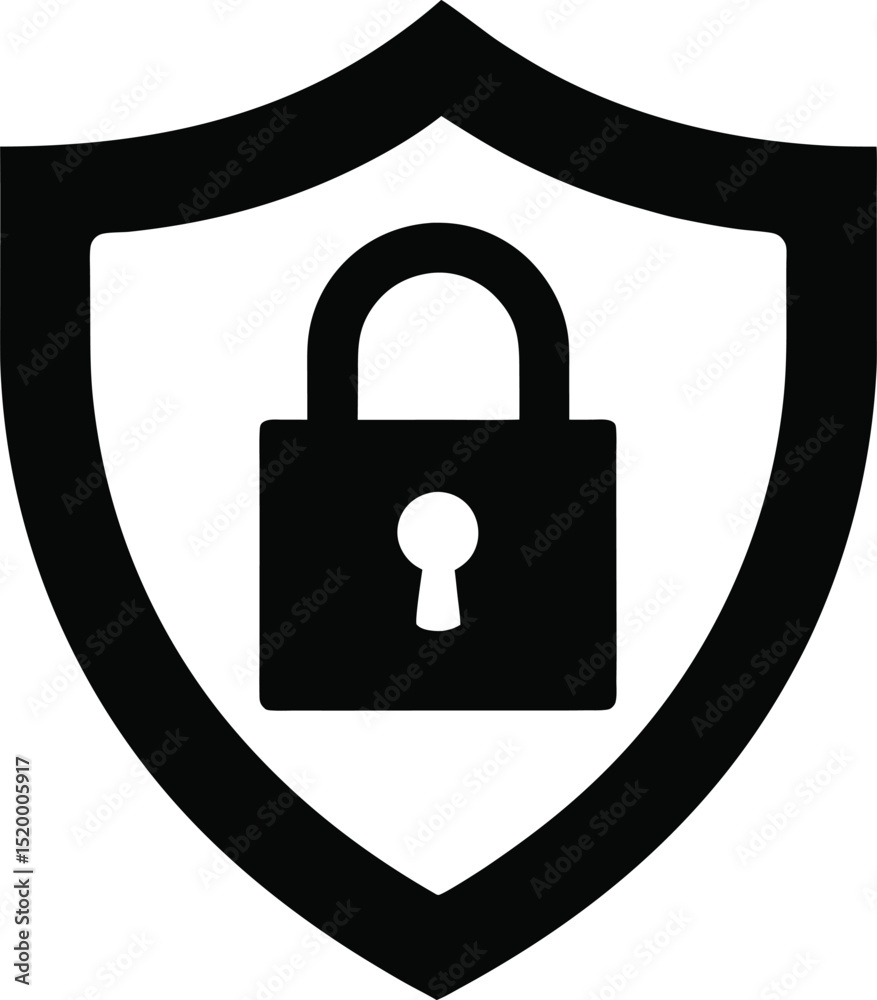 Poster A 3D padlock with a key showing security and protection as an icon for web or computer access