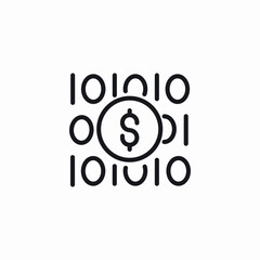 coding finances icon sign vector