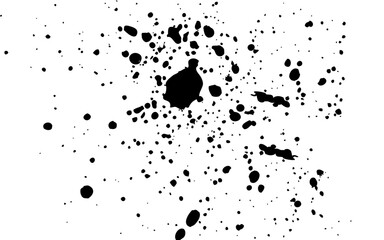 Black ink drops on white background ink vector