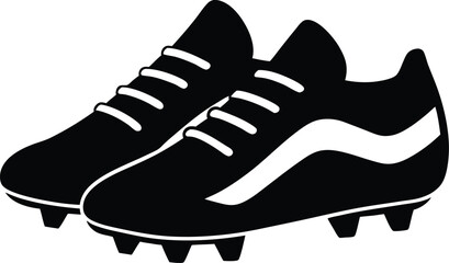 Football cleats Vector Silhouette Art Icon
