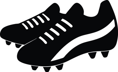 Football cleats Vector Silhouette Art Icon
