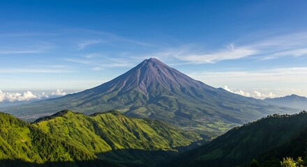 Naklejka premium mountain landscape with clouds