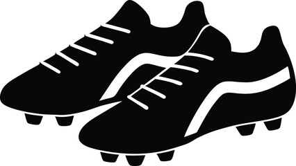 Football cleats Vector Silhouette Art Icon Illustration
