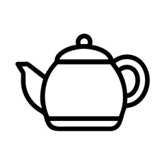 Obraz premium Teapot Clean Outline Icon — Minimalist Tea Brewing and Kitchen Symbol