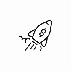 rocket financial boost icon sign vector