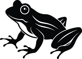 Frog Vector Silhouette Art Icon Illustration
