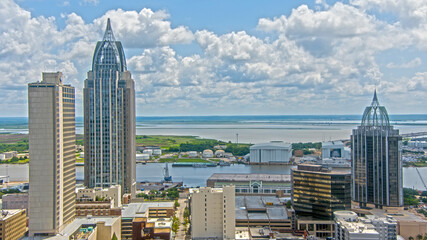 The Downtown Mobile, Alabama skyline