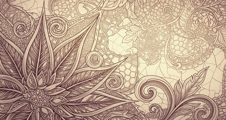 Obraz premium Delicate Floral Lace Pattern | Ornamental Background with Intricate Details for Textile Design, Invitations and Elegant Decoration