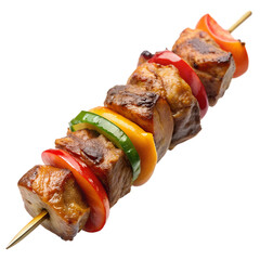 BBQ Skewer with Meat Isolated on Transparent Background