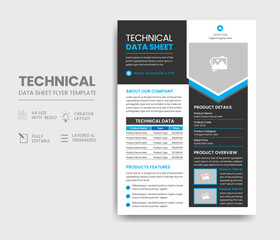 Technical Data Sheet Flyer Template Design
