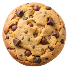 Cookie with Chocolate Chips Isolated on Transparent Background
