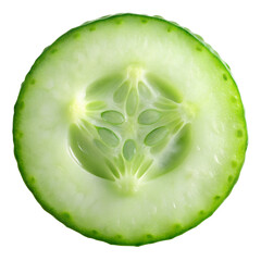 Cucumber Slice Fresh Vegetable Isolated on Transparent Background