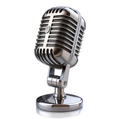 Retro Microphone with Chrome Grill and Metallic Finish