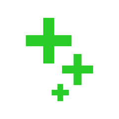 Three Plus Icons in Minimalist Black Design on White Background for Creative and Digital Art Projects