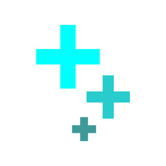 Three Plus Icons in Minimalist Black Design on White Background for Creative and Digital Art Projects