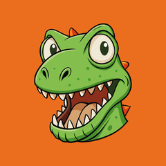 frog, cartoon, animal, green, vector, illustration, dinosaur, amphibian, reptile, character, cute, fun, toad, nature, baby, wildlife, lizard, isolated, monster, happy, art, dragon, alligator, crocodil