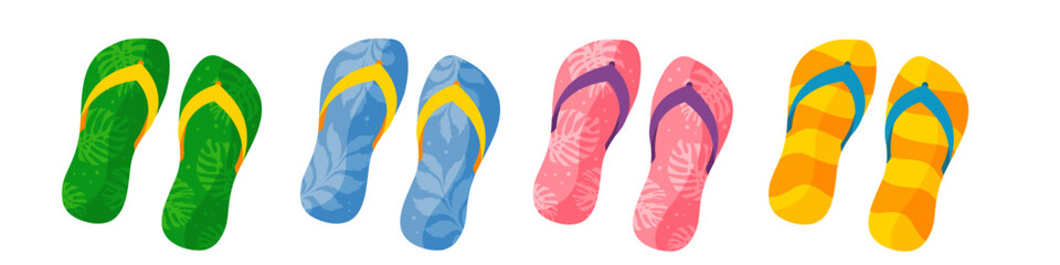 Summer flip-flops set – vector illustration