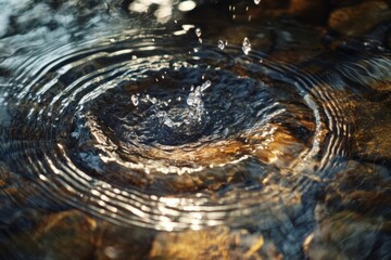 Water Ripple with Stone Reflections